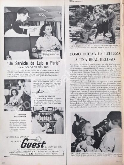 CARTEL ANTIGUO ORIGINAL DE DOLORES DEL RIO Y AEROLINA GUEST 1959 /337