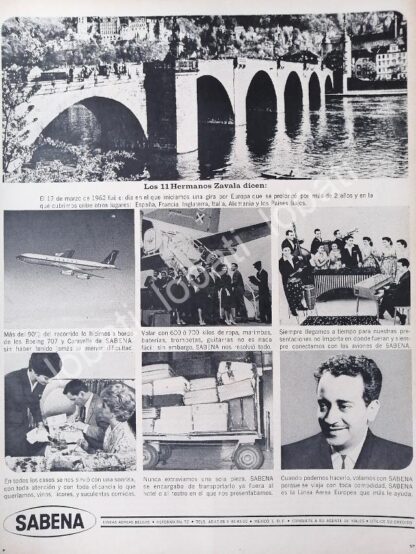 CARTEL ANTIGUO ORIGINAL DE AEROLINEAS SABENA 1965 /331