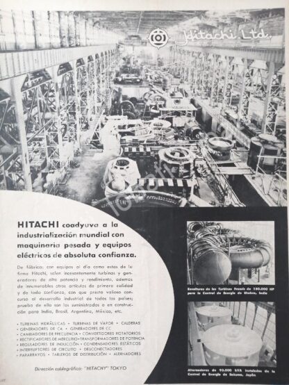 CARTEL ANTIGUO ORIGINAL DE HITACHI MEXICANA 1958 /317