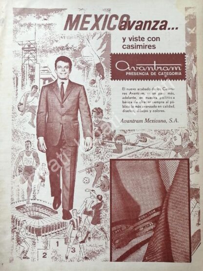 CARTEL ANTIGUO ORIGINAL DE CASIMIRES AVANTRAM MEXICANA S.A 1965 /314