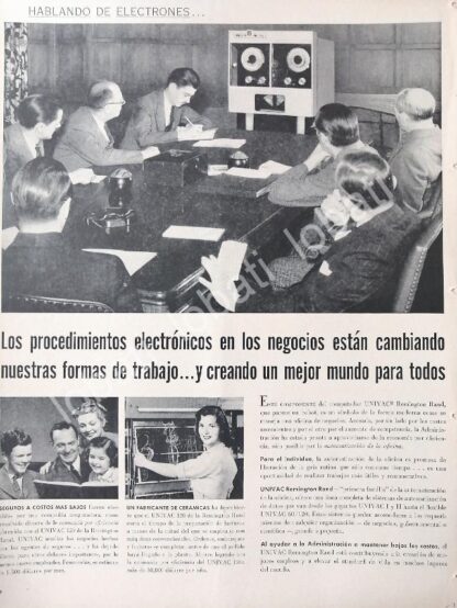 CARTEL ANTIGUO ORIGINAL DE COMPUTADORA UNIVAC 120 DE REMINGTON RAND 1958 /311 OLDWARE