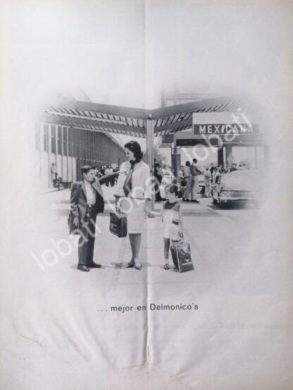 CARTEL ANTIGUO ORIGINAL DE RESTAURANT DELMONICO´S Y MEXICANA DE AVIACION 1969 /305