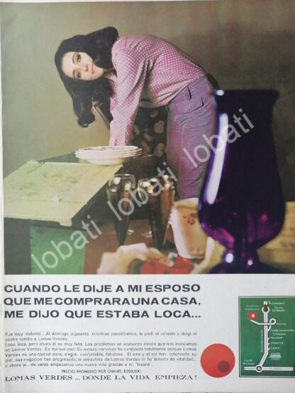 CARTEL ANTIGUO ORIGINAL DE INICIOS DE LA COLONIA LOMAS VERDES D.F 1969 /299