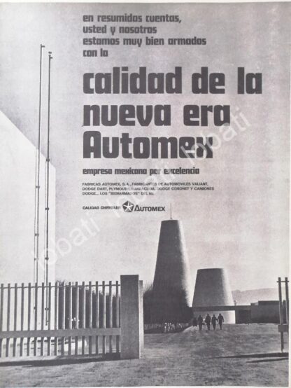 CARTEL ANTIGUO ORIGINAL DE INICIA LA PLANTA DE AUTOS CHRYSLER TOLUCA 1969 AUTOMEX /301