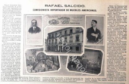 CARTEL ANTIGUO ORIGINAL DE MUEBLERIA RAFAEL SALCIDO 1895 /283 / SUPER RARO