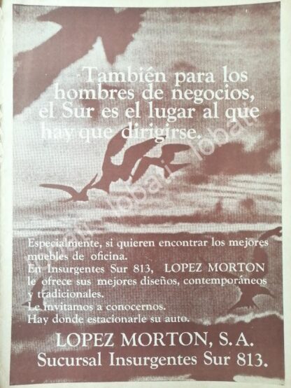 CARTEL ANTIGUO ORIGINAL DE MUEBLERIA LOPEZ MORTON 1965 /475