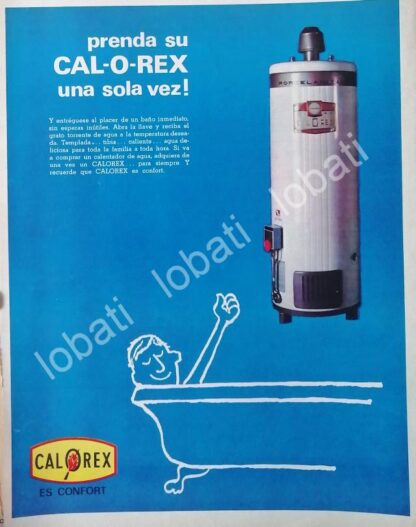 CARTEL ANTIGUO ORIGINAL DE BAOYLER O CALENTADOR DE AGUA CALOREX 1960s /461 MONTERREY