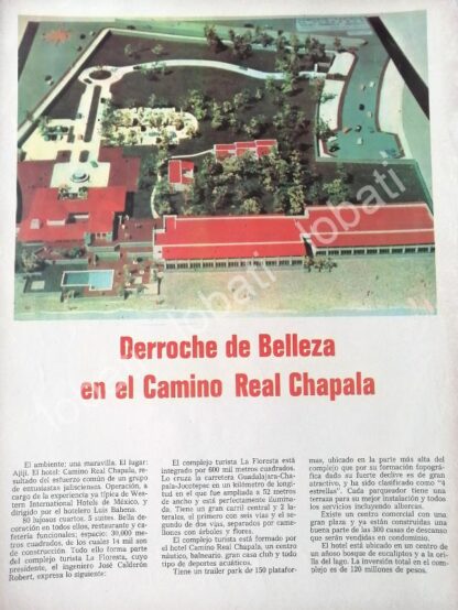 CARTEL ANTIGUO ORIGINAL DE HOTEL CAMINO REAL, CHAPALA, GUADALAJARA 1970 /428