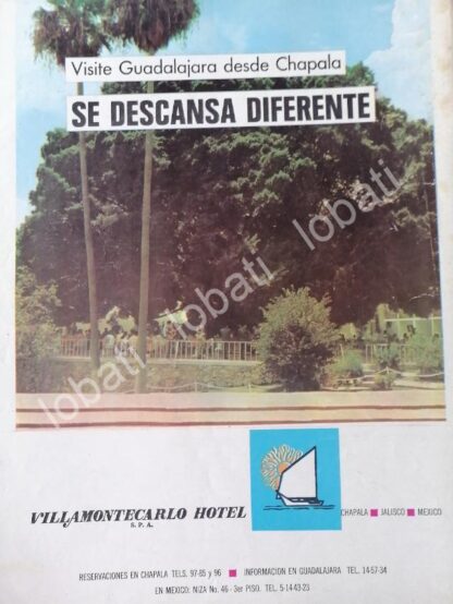 CARTEL ANTIGUO ORIGINAL DE HOTEL VILLA MONTECARLO, GUADALAJARA 1970 /426