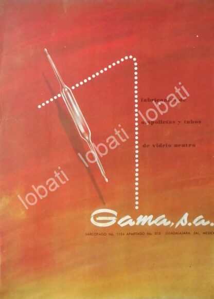 CARTEL ANTIGUO ORIGINAL DE LABORATORIOS GAMA S.A FARMACEUTICA 1956 /415 SUPER RARO