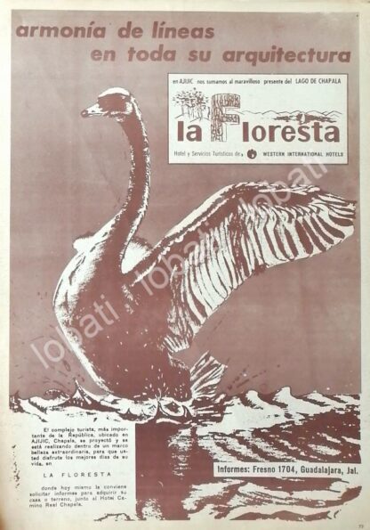 CARTEL ANTIGUO ORIGINAL DE HOTEL LA FLORESTA, GUADALAJARA 1969 /406