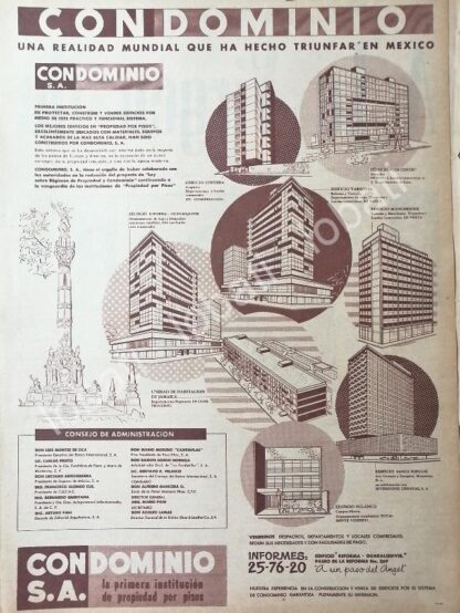 CARTEL ANTIGUO ORIGINAL DE EDIFICIOS PANI 1956 CONSTRUCTORA CONDOMINIO S.A /397