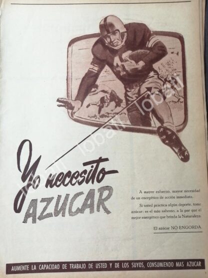 CARTEL ANTIGUO ORIGINAL DE CAMPAÑA NACIONAL DE CONSUMO DE AZUCAR 1955 / 389