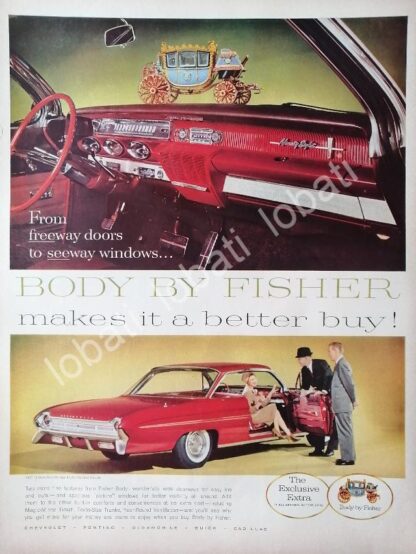 CARTEL ANTIGUO ORIGINAL DE AUTOS OLDSMOBILE 19 HOLIDAY 1961 CON CARROCERIA FISHER /625