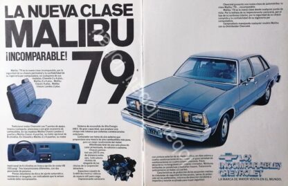 CARTEL ANTIGUO ORIGINAL DE AUTOS CHEVROLET MALIBU 1979 /619 T. MEDIANO