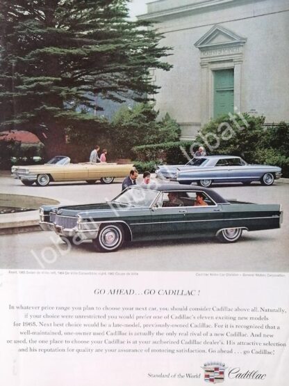 CARTEL ANTIGUO ORIGINAL DE AUTOS CADILLAC DEVILLE 1962-1964 /616