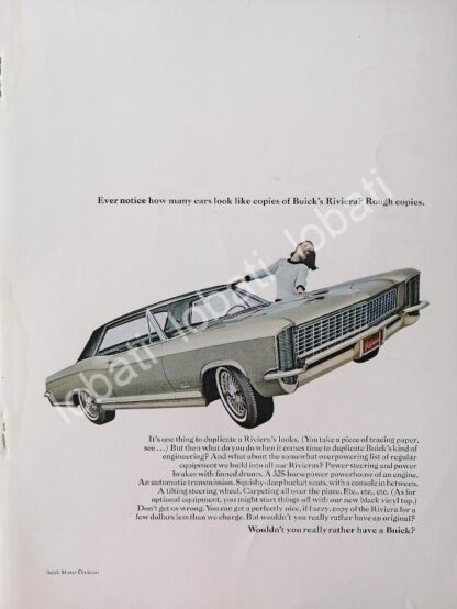 CARTEL ANTIGUO ORIGINAL DE AUTOS GM BUICK RIVIERA 1965 /609