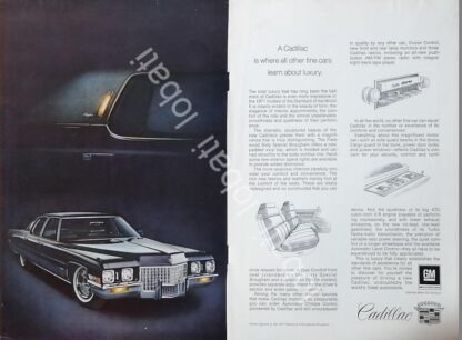 CARTEL ANTIGUO ORIGINAL DE AUTOS CHEVROLET CADILLAC 1971 /602