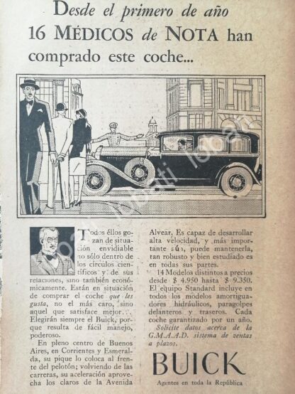 CARTEL ANTIGUO ORIGINAL DE AUTOS BUICK SEDAN 1929 /597