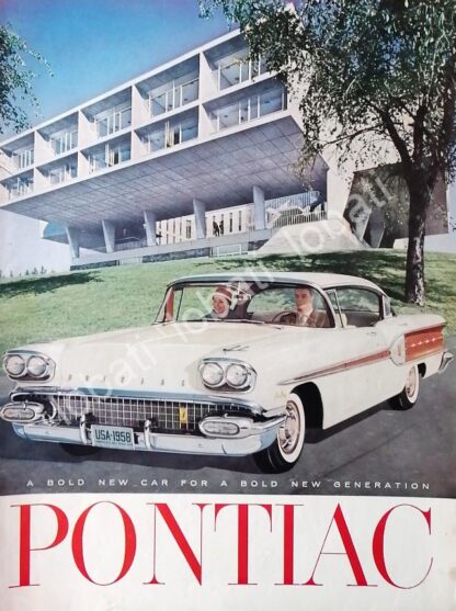 CARTEL ANTIGUO ORIGINAL DE DE AUTOS CHEVROLET PONTIAC 1958 /592