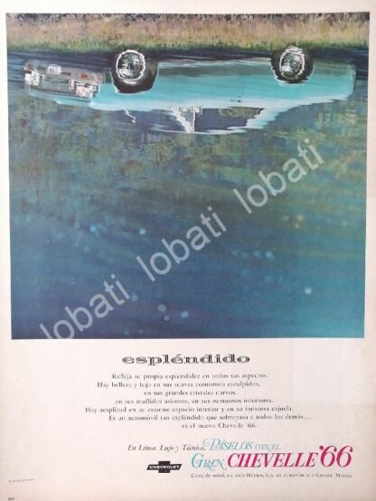 CARTEL ANTIGUO ORIGINAL DE DE AUTOS GRAN CHEVELLE 1966 /590