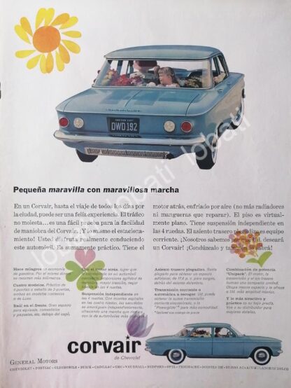 CARTEL ANTIGUO ORIGINAL DE DE AUTOS CHEVROLET CORVAIR 1960 /587