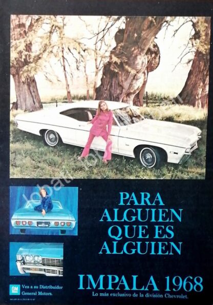 CARTEL ANTIGUO ORIGINAL DE MINI CARTEL AUTOS CHEVROLET IMPALA 1968 /576