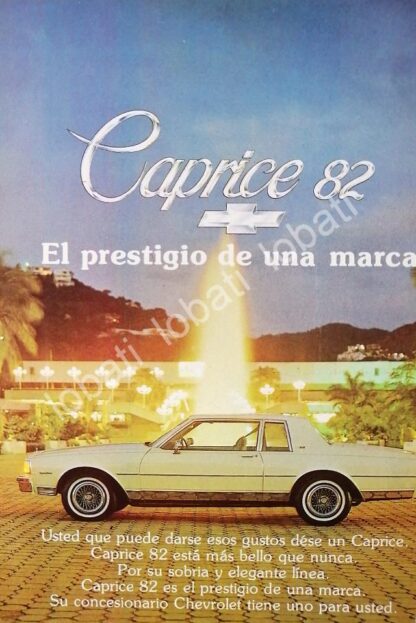 CARTEL ANTIGUO ORIGINAL DE MINI CARTEL AUTOS CHEVROLET CAPRICE 1982 /557