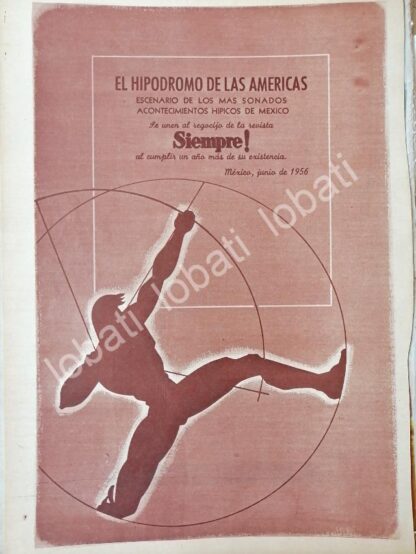 CARTEL ANTIGUO ORIGINAL DE HIPODROMO DE LAS AMERICAS FELICITA A PAGES LLERGO 1956 /590