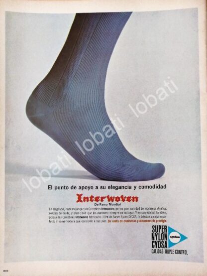 CARTEL ANTIGUO ORIGINAL DE CALCETINES INTERWOVEN & CYDSA, CELULOSA Y DERIVADOS MONTERREY 1966 /568