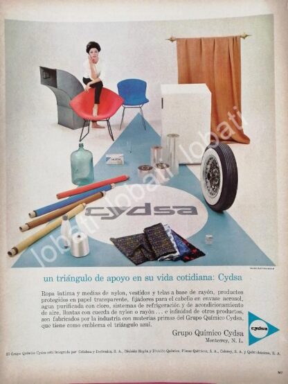 CARTEL ANTIGUO ORIGINAL DE CYDSA, CELULOSA Y DERIVADOS 1961 /561