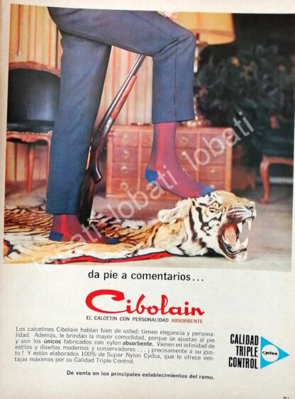 CARTEL ANTIGUO ORIGINAL DE CALCETINES CIBOLAIN Y CYDSA, CELULOSA Y DERIVADOS 1961 /562