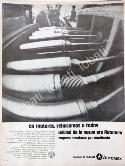 CARTEL ANTIGUO ORIGINAL DE PLANTA DE AUTOS CHRYSLER AUTOMEX S.A 1968 /579