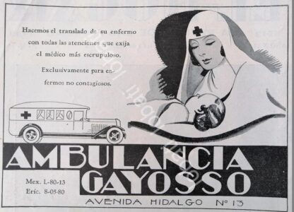 CARTEL ANTIGUO ORIGINAL DE AMBULANCIAS GALLOSO 1935 /565