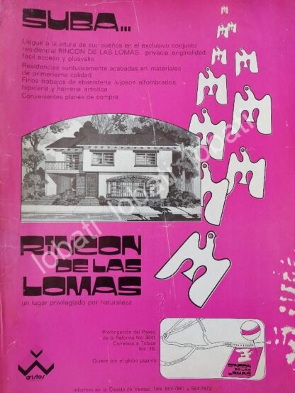 CARTEL ANTIGUO ORIGINAL DE INICIOS DE LA COLONIA RINCON DE LAS LOMAS 1976 /562 RARO