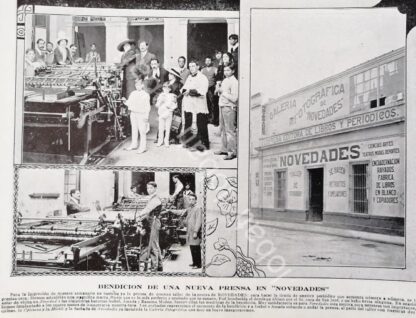 CARTEL ANTIGUO ORIGINAL DE INAUGURAN IMPRENTA Y LITOGRAFIA NOVEDADES 1909 /597 MUY RARO