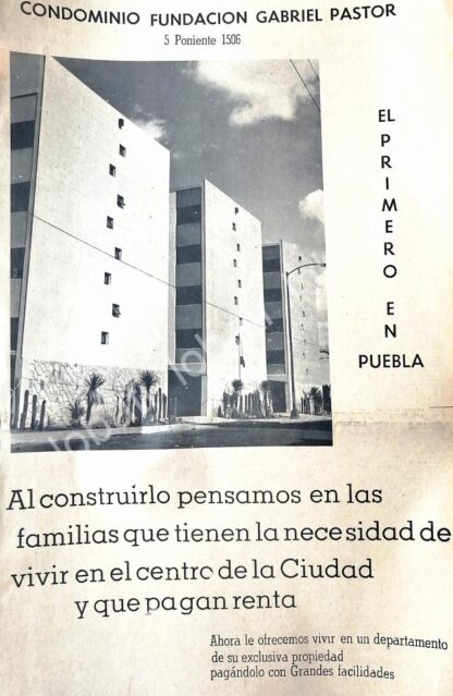 CARTEL ANTIGUO ORIGINAL DE INAUGURAN CONDOMINIOS COLONIA GABRIEL PASTOR 1950s /591