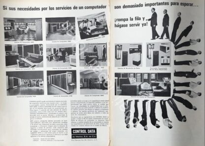 CARTEL ANTIGUO ORIGINAL DE CONTROL DATA DE MEXICO S.A 1965 /557 SUPER RARO 10+