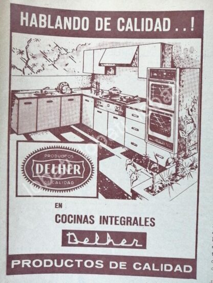 CARTEL ANTIGUO ORIGINAL DE MINI CARTEL COCINAS DELHER 1968 /554