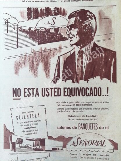 CARTEL ANTIGUO ORIGINAL DE BANQUETES SEÑORIAL 1970, RESTAURANTES WESTERN S.A /549