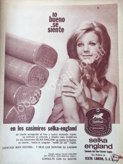 CARTEL ANTIGUO ORIGINAL DE CASIMIRES SELKA, TEXTIL LANERA S.A 1970s /547 / ROPA