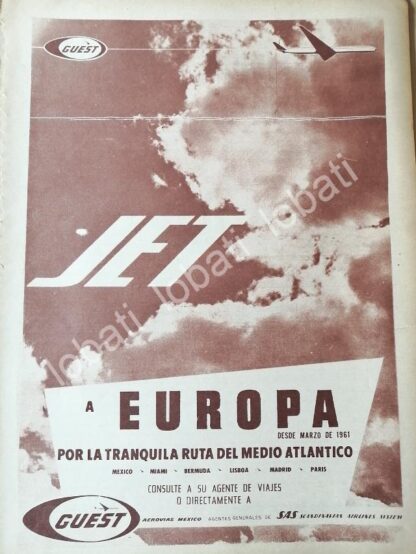 CARTEL ANTIGUO ORIGINAL DE AEROLINEAS GUEST 1969 /527