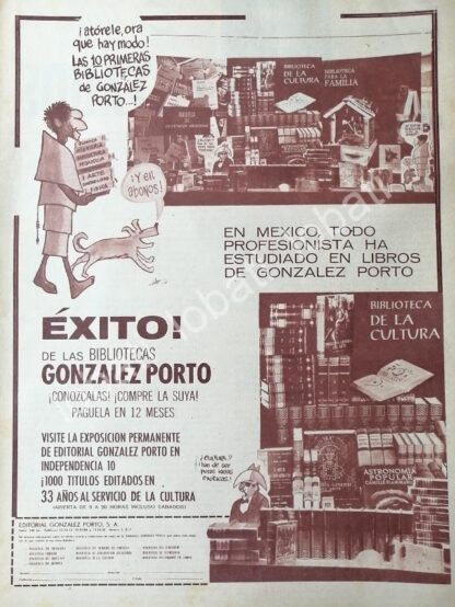 CARTEL ANTIGUO ORIGINAL DE EDITORIAL GONZALEZ PORTO 1960s /510 Y RIUS