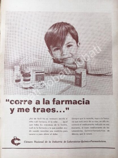 CARTEL ANTIGUO ORIGINAL DE CAMARA NACIONAL DE LA INDUSTRIA DE LABORATORIOS QUIMICO FARMACEUTICOS 1960s /505