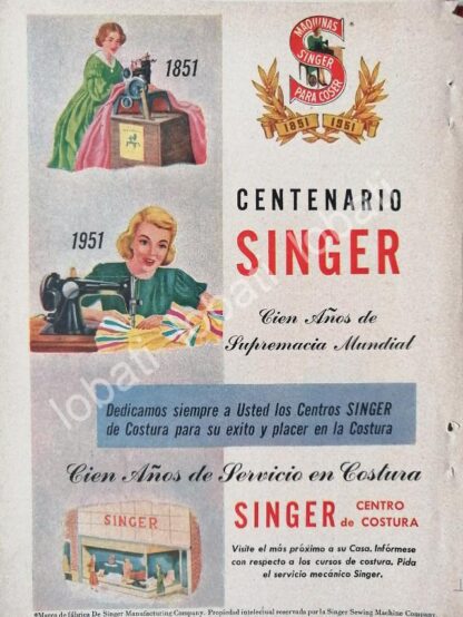 CARTEL ANTIGUO ORIGINAL DE MINI CARTEL. MAQUINAS DE COSER SINGER 1940s 50s /221