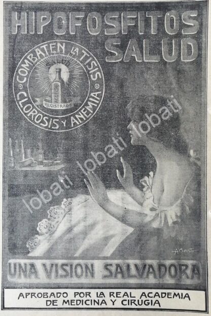 CARTEL ANTIGUO ORIGINAL DE HIPOFOSFITOS SALUD 1913 /No71