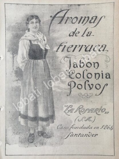 CARTEL ANTIGUO ORIGINAL DE JABON Y POLVOS LA ROSARIO 1913 /No70