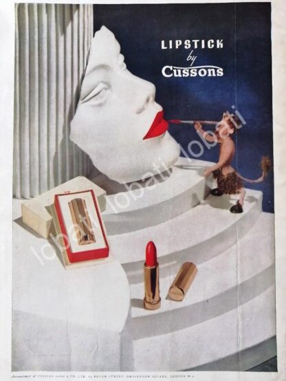 CARTEL ANTIGUO ORIGINAL DE AFICHE ARTE SURREALISTA. LAPIZ LABIAL CUSSONS 1947 /No49 RARO