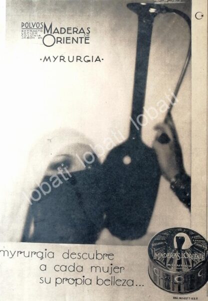 CARTEL ANTIGUO ORIGINAL DE POLVOS MADERAS DE ORIENTE DE MYRURGIA 1930 /No48