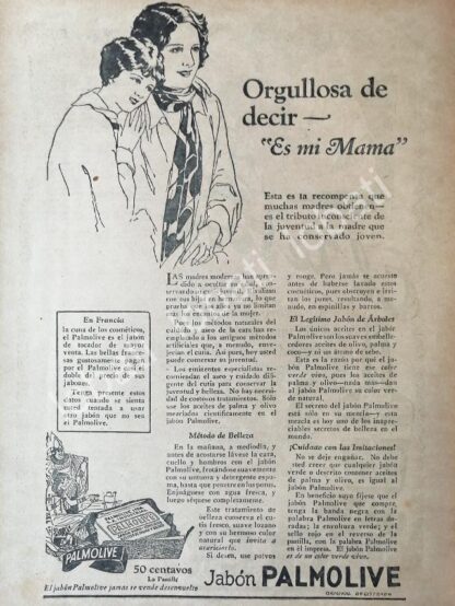 CARTEL ANTIGUO ORIGINAL DE JABON PALMOLIVE 1930 /38